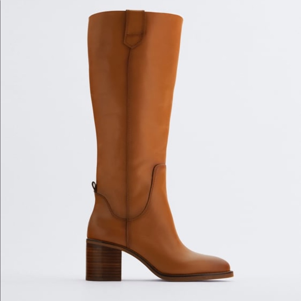 Zara Wide Heel shaft Boots